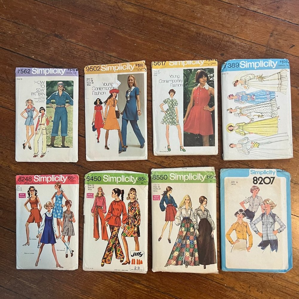 Vintage 70s Simplicity Sewing Pattern Lot 38" Bust